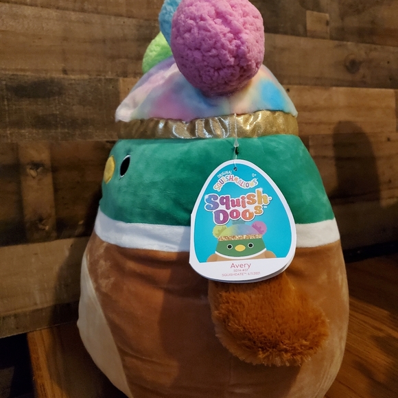 Squishmallow Squish-Doos Avery the Mallard Duck Rainbow Plush NWT 14" - Picture 3 of 9